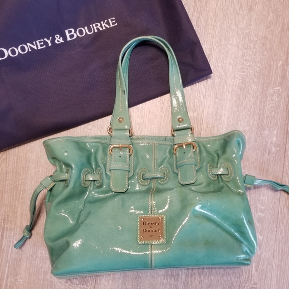 Dooney & Bourke Handbags - Dooney & Bourke turquoise patent leather satchel